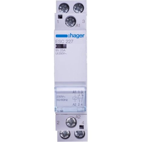 Hager ESC227 contattore modulare nero o grigio 25A 230V