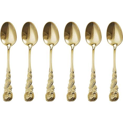 CCYKXA  Set of 6 Gold Color Espresso Spoons
