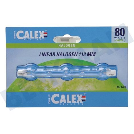 Calex 509118 R7S 80W 230V 2800K Lampadina alogena Lunghezza: 118mm