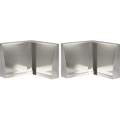 Stützmauer 2 stk. 50 x 50 x 40 cm Edelstahl Silber vidaXL
