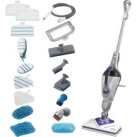 Lavapavimenti a Vapore Black+Decker 1600 W 2 in 1 con Guanto e Testa Triangolare