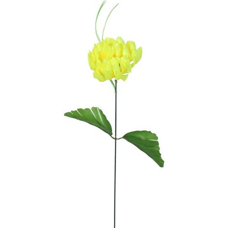 Künstliche gelbe Chrysantheme, 45 cm – Dekoration für Allerheiligen (1/2)