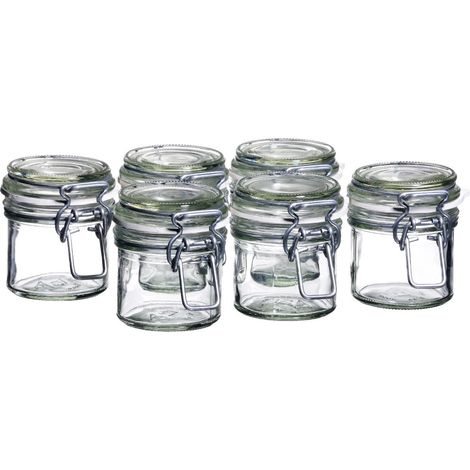 Domestic - Set 6 barattoli in Vetro, 9 cl, Materiale Resistente e di qualità (1/4)