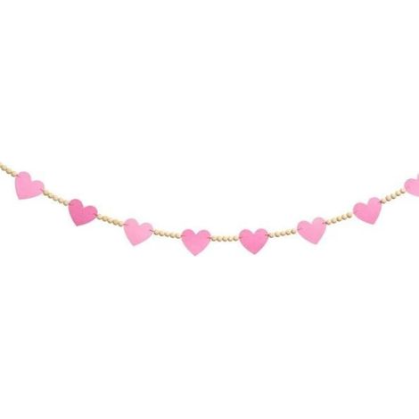 Guirlande De Coeurs En Bois - Décoration Pour La Saint-Valentin - Style Ferme Rustique - Pour Cheminée Étagère Murale - 1 Pièce (1/4)