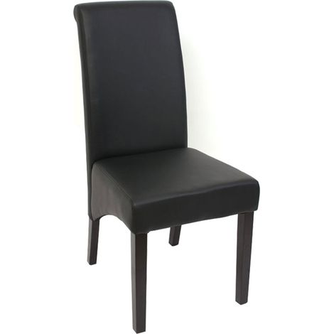 Lote de 6 sillas de comedor Silla de cocina Silla M37, piel sintética mate, negra, patas oscuras