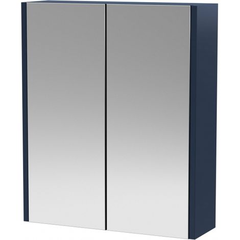 Hudson Reed Juno Mirrored Bathroom Cabinet (50/50) 600mm Wide - Indigo Blue (1/2)
