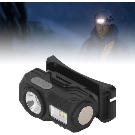 Lampe frontale à détecteur de mouvement Lampe LED magnétique
à modes multiples et haute luminosité avec bandeau et clip pour l'extérieur Noir,DUBUNS (1/5)