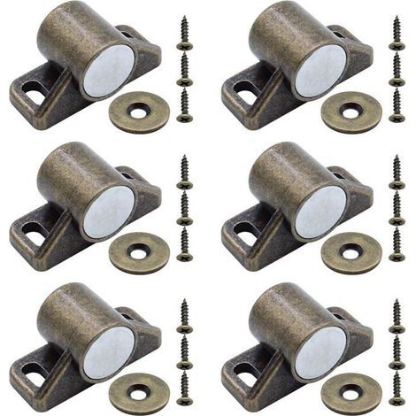 6 aimants pour porte de placard loquets magntiques avec rondelles et vis bronze Quincaillerie Sécurité et se (1/3)