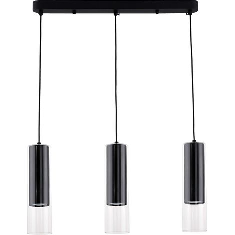 Suspension linéaire Manacor 3xGU10 noir verre Light Prestige (1/4)