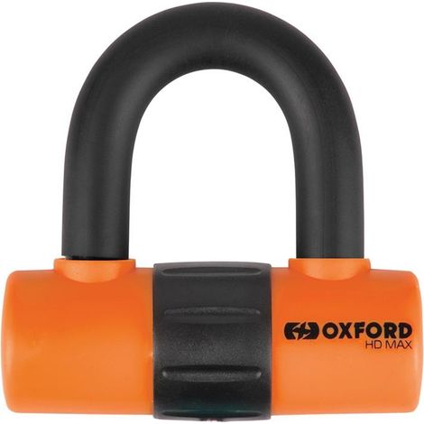 OXFORD Diebstahlsicherungs-Vorhängeschloss für Bremsscheiben HD MAX 14 mm, Farbe Gelb-Orange
