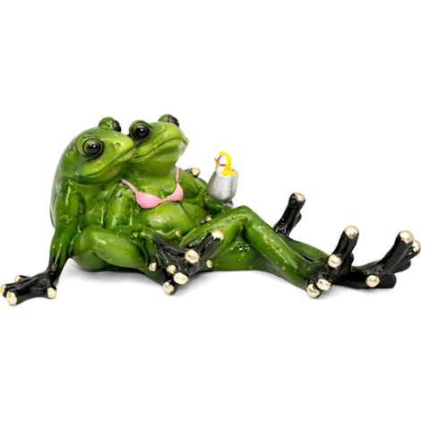 Frösche verliebt am Strand Figur 20 cm - Romantisches Deko-Geschenk (1/4)