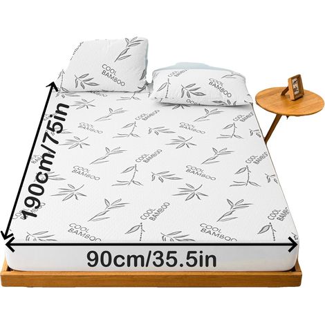 Protector de colchón, impermeable, transpirable, gris claro, 140x200x36cm-a (1/2)