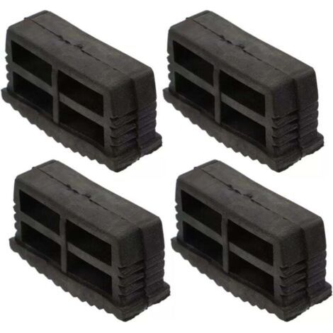 Lot de 4 patins stabilisateurs d'échelle, 60 x 22 mm, en caoutchouc antidérapant, pour pieds d'échelle pliants (1/4)