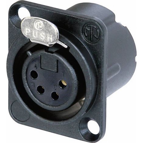Neutrik NC4FD-LX-B Connettore XLR Presa a pannello contatti dritti Numero Poli (num): 4 Nero 1 pz.
