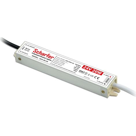 Transformateur LED 220V 24V étanche 20W IP67 0.83A universel Scharfer SCH-20-24 (1/3)