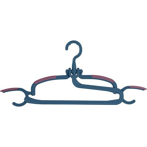 Multifunctional Hanger Anti Slip Seamless Multifunctional Rotatable Plastic Clothes Hanger for Trousers Blue Red (1/5)