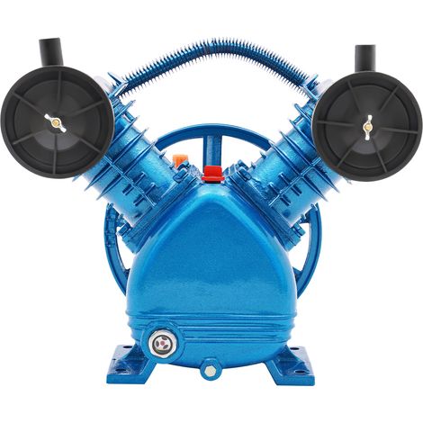 Tête de pompe de compresseur d'air 2 cylindres – 3 CV, débit 250 L/min, pression 8 bars – Pièce de rechange pour compresseur d'air (1/5)
