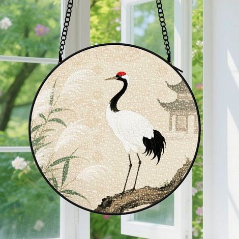 Suspension en vitrail, attrape-soleil élégant artistique, décoration intérieure jardin, cadeau Noël, Anniversaire pour couple, meilleur ami 9cm (1/5)