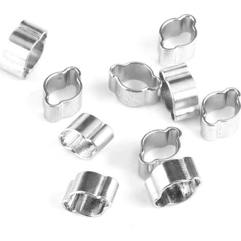 Packung mit 10 verzinkten Doppelohr-Schlauchschellen aus verzinktem Eisen, 523 mm, für Kraftstoffschläuche (57 mm). (1/5)