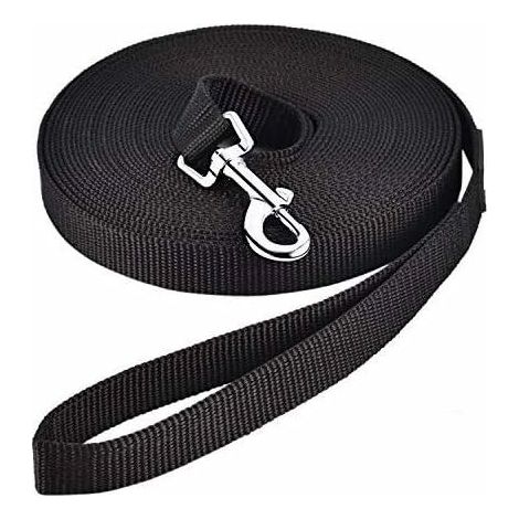 Laisse de dressage 10 m en nylon, noire, mains libres, pour chien – DELKEVIC