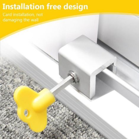 Verrou Porte Coulissante - Alliage D Aluminium - Pour Rails De Portes Et Fenêtres Coulissantes - Hauteur Rail ≥ 1 5 Cm - 2 Pièces (1/5)