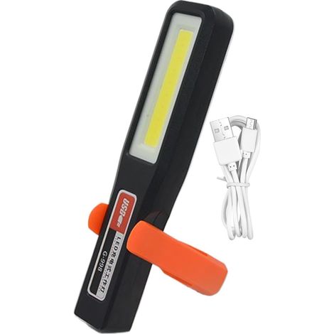 Lampes torches magnétiques rechargeables, étanches, portables et lumineuses (7 modes d'éclairage) – Lampes de travail LED COB Idéales pour le camping, la construction, le garage, l'atelier, l'entreti (1/5)