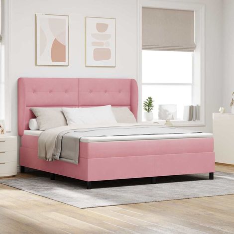 Boxspringbett mit Matratze mit Kopfteil Rosa 200 x 180 cm Samt (1/5)