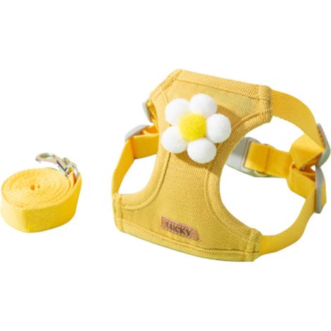 Harnais réglable pour chien, anti-traction, pour tous les temps (jaune)