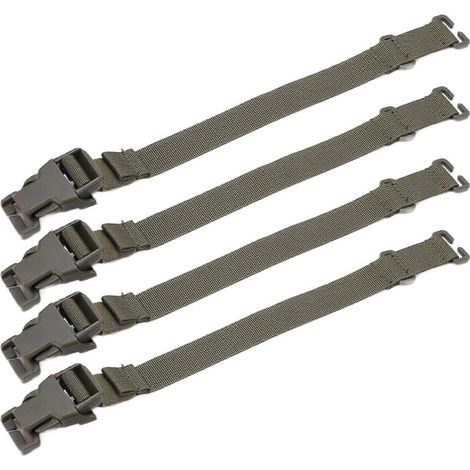 Lot de 4 sangles de voyage pour bagages, réglables, résistantes et multifonctions, avec boucle pour activités de plein air (vert).
