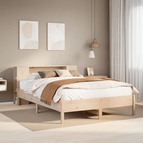 vidaXL Letto Libreria senza Materasso 135x190 cm in Legno di Pino (1/5)