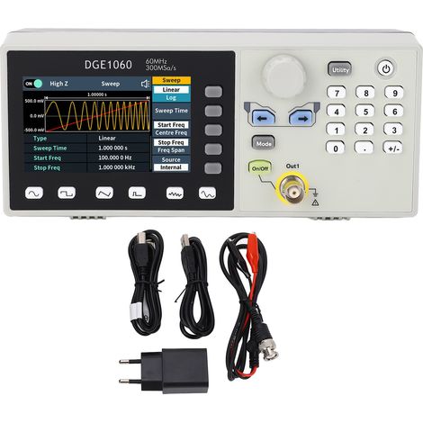 Générateur de Signal unique 60MHz, large plage d'amplitude et de fréquence, forme d'onde arbitraire 100-240V, prise ue (1/5)