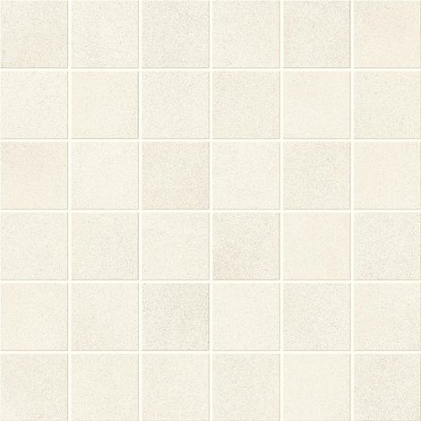 Mosaïque effet Béton Blanc Lin 4,8x4,8 cm Quadra 30x30x0,9 cm Mat Montera - Sol et mur intérieur (vendu par carton de 0,9 m²) - RO'MA CARRELAGE
