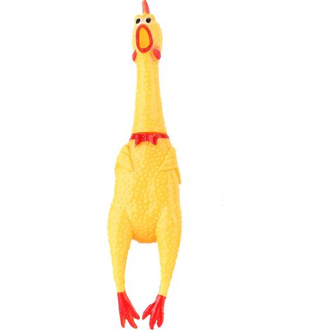 Poulet Criard Jouet pour Chien, Anti-Stress Amusant et Sécuritaire pour Adultes et Enfants, Jaune (1/5)