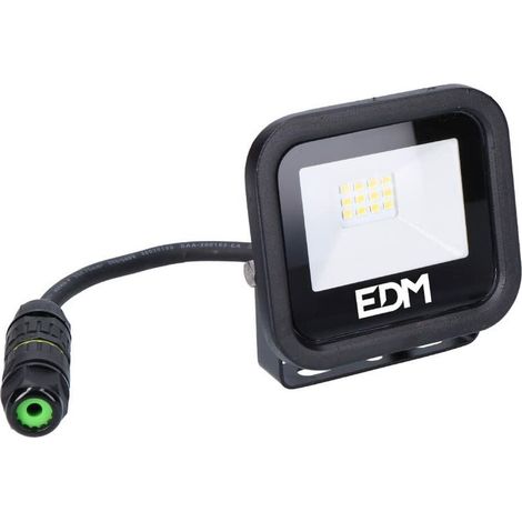 Projecteur Led 10w Edm Black éclairage Extérieur Puissant Et Froid - Edm (1/5)