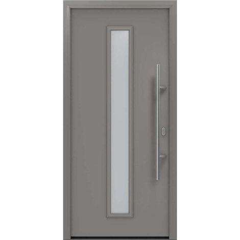 Hörmann Ecostar Haustür "ISOPRO IP 020S", graualuminium matt (RAL 9007), 110 x 210 cm (B x H), DIN Rechts