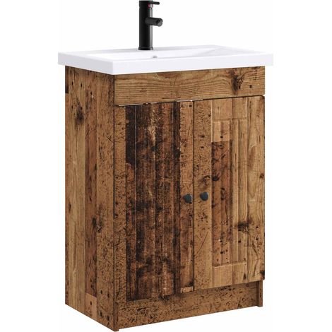 Badezimmermöbel-Set Altholz 56 x 37,5 x 81 cm Holzwerkstoff vidaXL