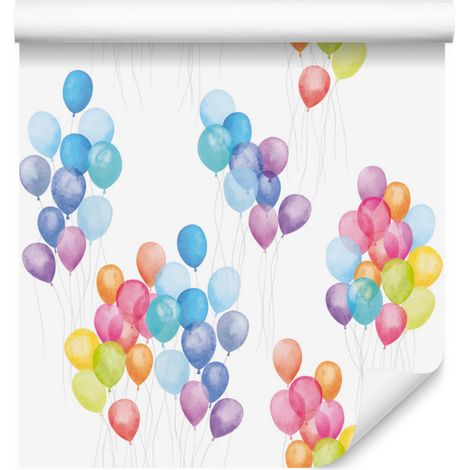 Carta da parati con palloncini colorati per soggiorno e camera da letto, 50x1000 cm (1/5)