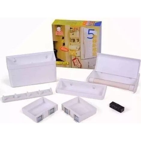 TrAdE Shop Traesio - Set Scaffali A Combinazione Magnetica 5in1 Magnete Frigorifero Multifunzionale - (1/4)
