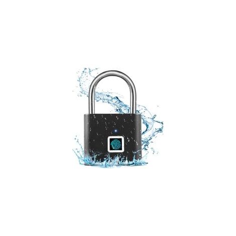Cadenas à empreintes digitales, chargement USB, sans clé, étanche IP54, petit cadenas avec empreintes digitales pour salle de gym, bureau, maison