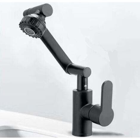 [JAMAIS UTILISÉ] Flexible Robinet Cuisine, Robinet Mitigeur Cuisine, Robinet Cuisine Douchette, 1080° Flexible Rotation Mitigeur Cuisine, 2 Modes de Jet, Livré avec 2 Flexibles 60cm（Noir） (1/4)
