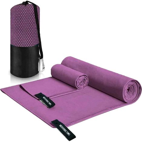 Lot de serviettes en microfibre, séchage rapide, avec sac de transport, polyvalente pour sport, plage et voyage (1/5)