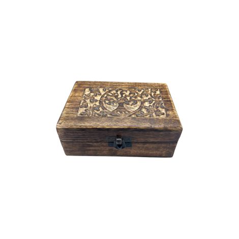 Boîte à souvenirs en bois moyenne 15x10x6cm - Arbre de vie- Vendu par 1