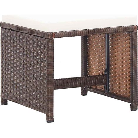 Maison Exclusive - Sgabelli da Giardino 4 pz con Cuscini in Polyrattan Marrone (1/5)