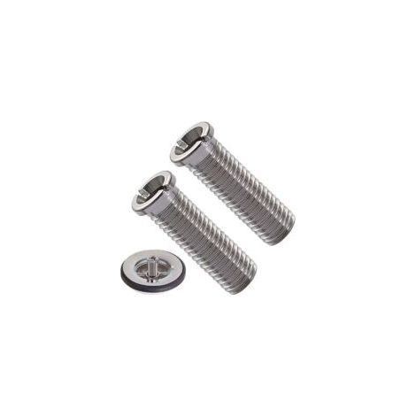 2 tornillos plateados para cesta de fregadero, tornillos huecos de acero inoxidable, tornillos para tapón de desagüe, para tapón de desagüe de fregadero de cocina, lavabo de cocina, accesorios para fr