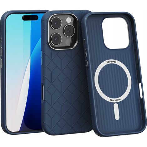 Coque Spacecase Classy Mag pour iPhone 16 Pro bleu foncé (1/5)