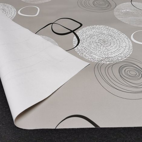 Nappe Toile cirée PVC sur Mesure, Tailles et Motifs au Choix, toile cirée pour Tables intérieures et extérieures - 140 x 140cm - Bubly Gris.