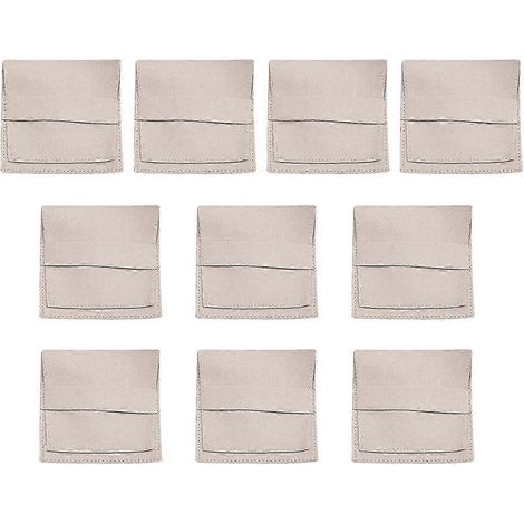 Lot de 10 pochettes à bijoux en microfibre, idéales pour emballer et offrir des bijoux (bracelets et colliers).-beige 8cmx8cm (1/5)