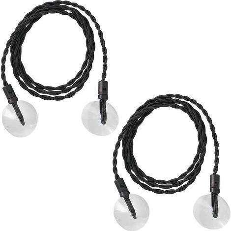 Lot de 2 cordes à linge de voyage, élastiques portables avec crochets et ventouse pour l'extérieur, le camping (1/5)
