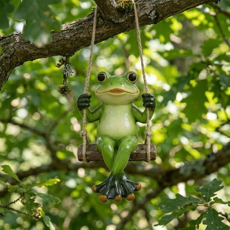 Grenouille à Suspendre en Résine Décoration de Bassin 12 x 7 virgule 5 x 6 virgule 5 cm (1/4)