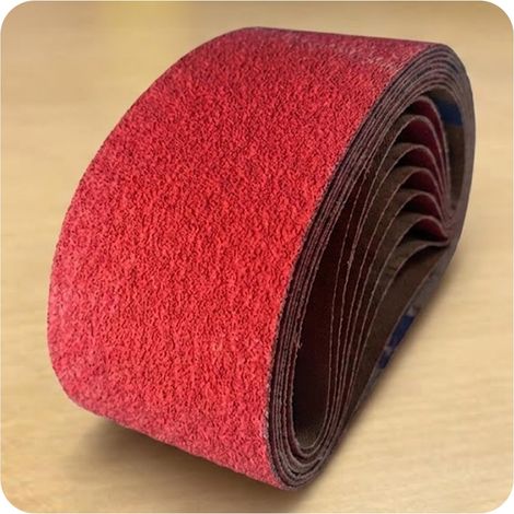 Lot de 10 bandes abrasives céramiques 75 x 457 mm Grain 60 (1/4)